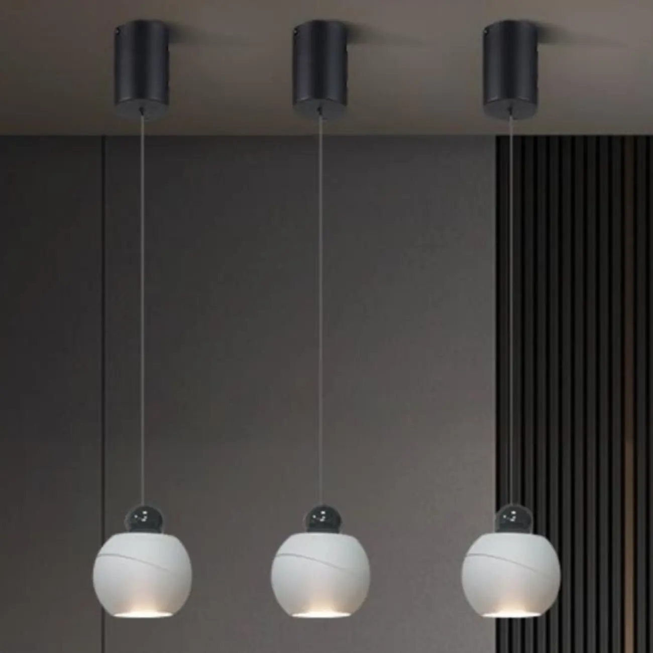 Modern Glass Globe LED Bedroom Hanging Pendant Light