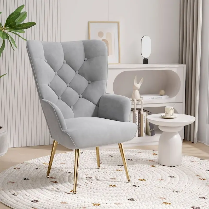 Modern Velvet Fabric Upholstered Chair