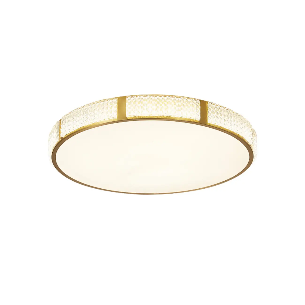 Elegant Gold Round LED Flush Mount Ceiling Light