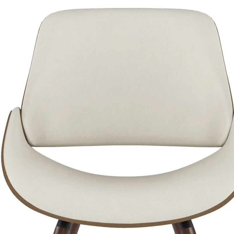 WYNDENHALL Malone Bentwood Dining Chair in Cream Faux Leather - 22.8 D x 20.9 W x 30.9H