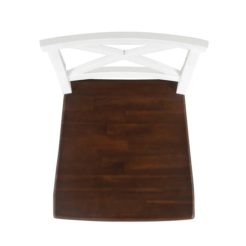 Farmhouse Acacia Wood Dining Chairs Set of 2 - X-Back Design, 300 lbs Capacity, 35.5