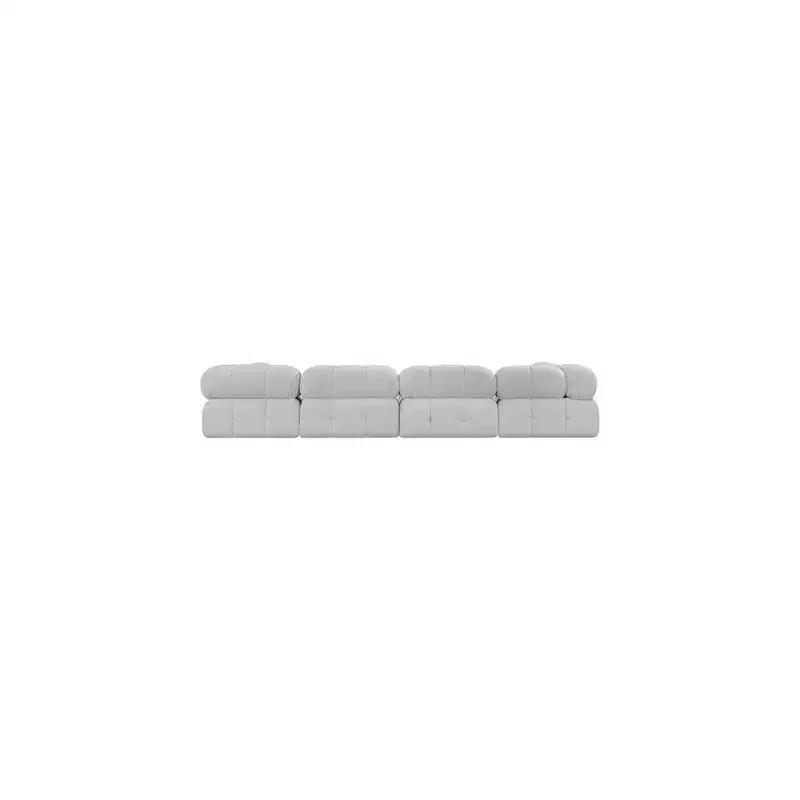 Gray Boucle Upholstered Modular Sofa, Seats 1