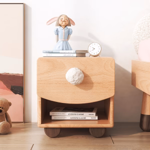 Aesthetik Kids - Wooden Bunny Tail Inspired Bed Side Table