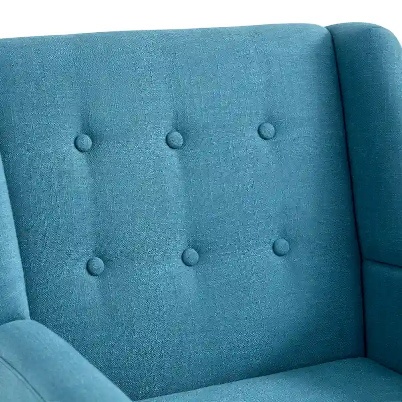 Linen Accent Chair with Tufted Back