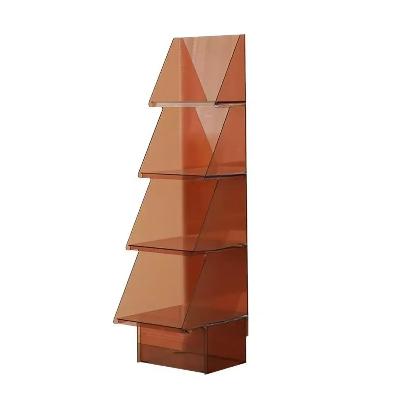 Artistic Acrylic Bookcase Vertical Stylish Display Shelf