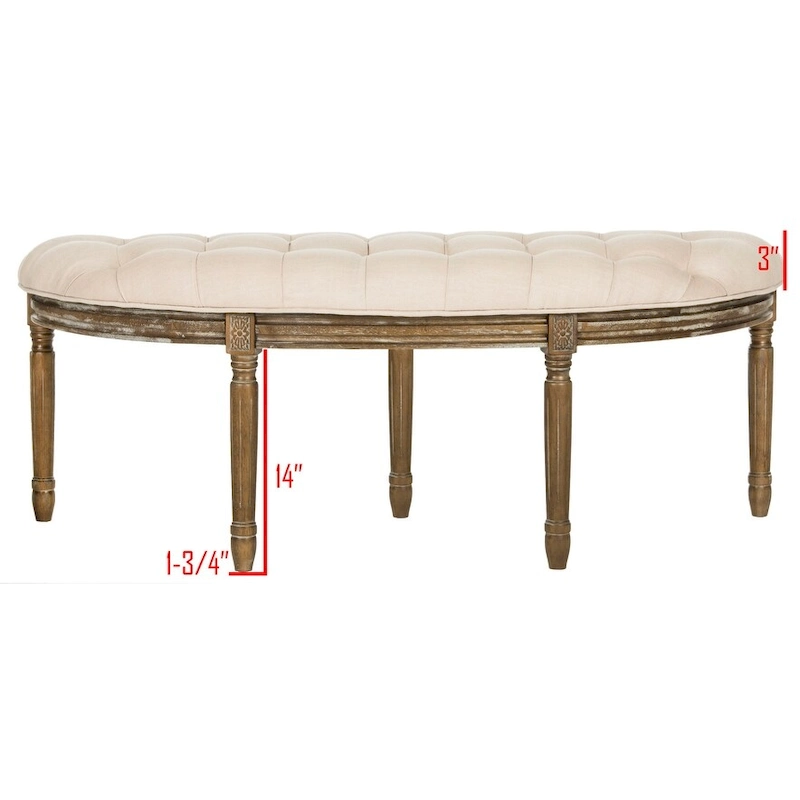 SAFAVIEH Kerasoula Rustic Semi Circle Bench - 50 W x 19.3 D x 19.3 H - 50Wx19Dx19H