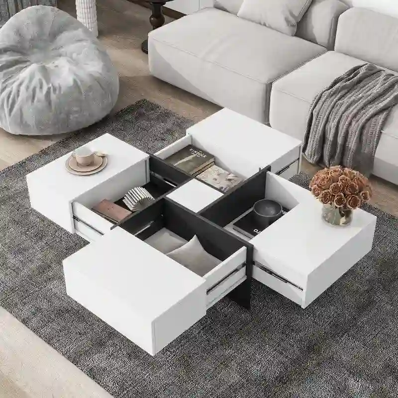 Unique Design Coffee Table with Extendable Sliding Tabletop