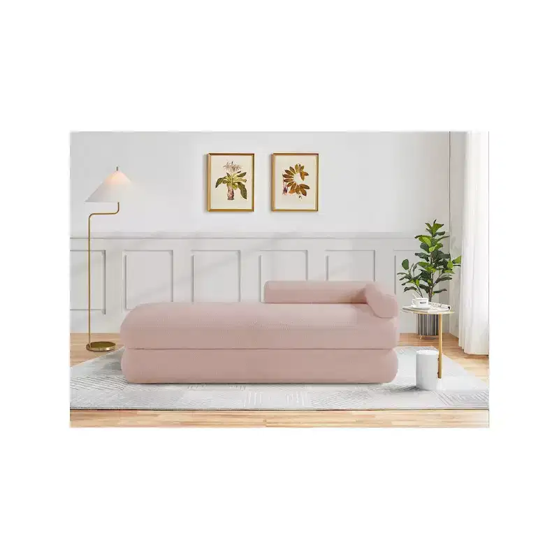 Meridian Furniture,Kennedy Faux Shearling Teddy Fabric Bench