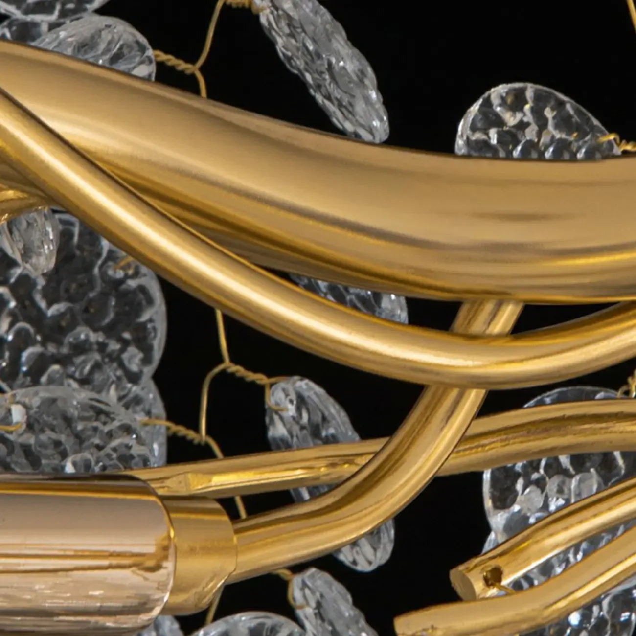 Elegant Gold Crystal Downfall Cascading Stairwell Chandelier