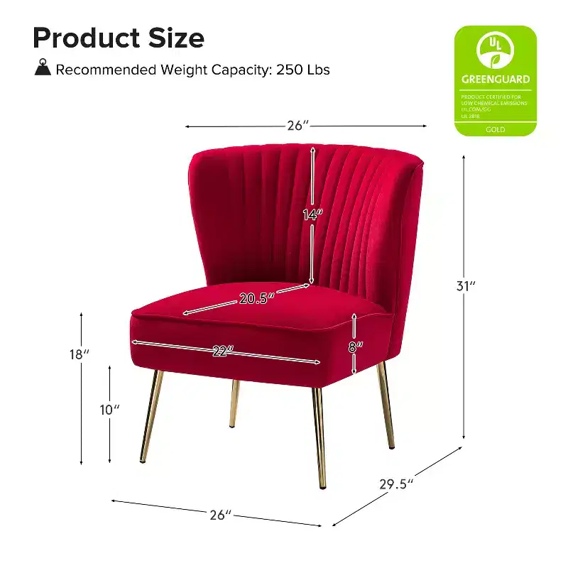 Quentin Velvet Accent Side Chair with Padded Seat Set of 2 | Karat Home
