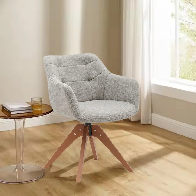 Suede Swivel Armchair Office Accent Arm Chair