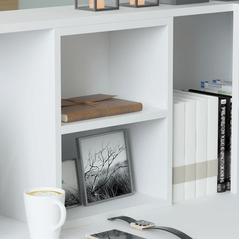 Timechee 55.9W 48.4H L-Shape Wood Reception Desk Drawer With Lock