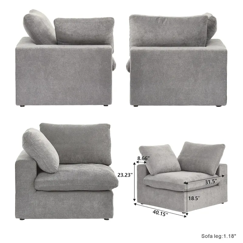 L Shape Modern Modular Convertible Sectional Sofa Couch
