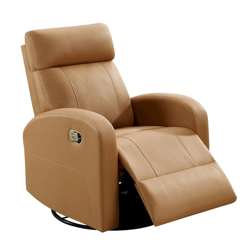 HOMYKA Modern Faux Leather Rocking Recliner with Swivel Set 2