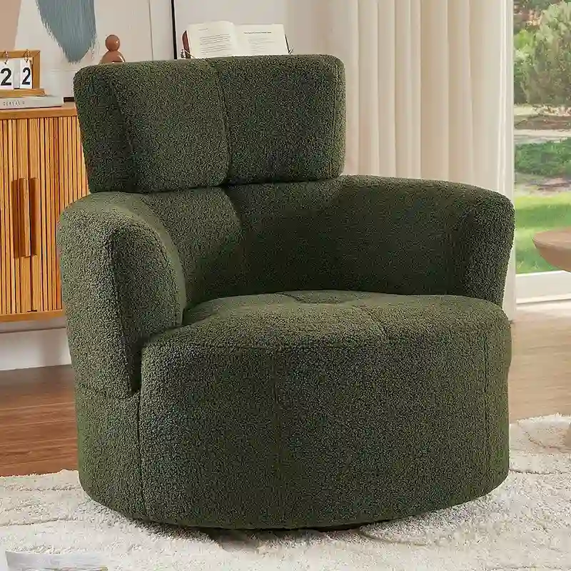 360Swivel Chair Upholstered Accent Barrel Chair