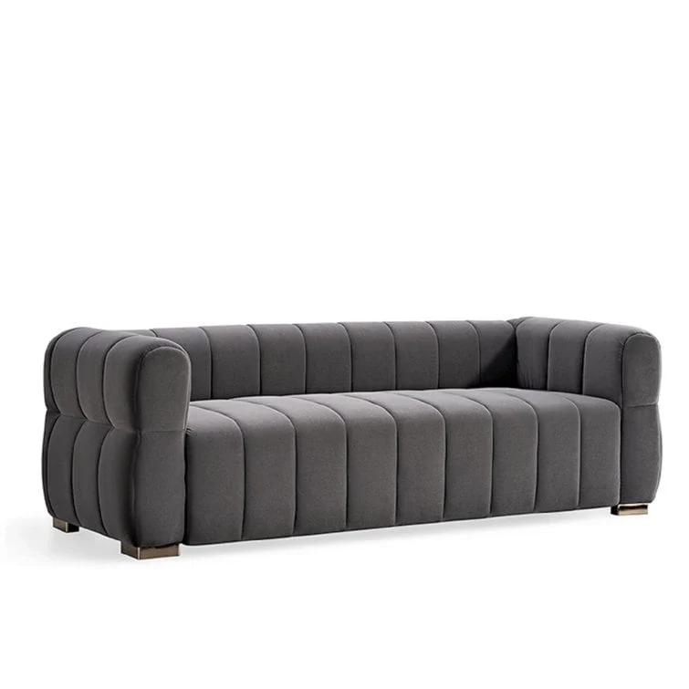 Velvet Tuxedo Arm Sofa