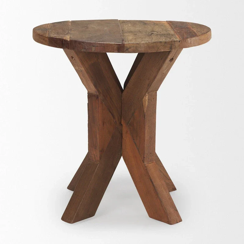 Reclaimed Brown Wooden End Table - 25.8L x 25.8W x 26.0H
