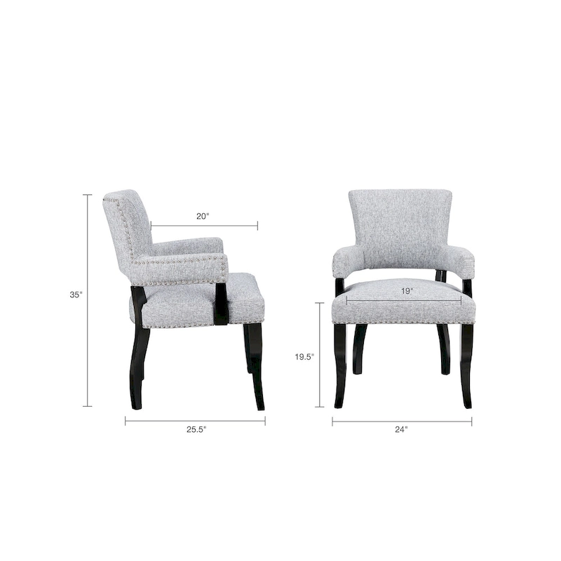Arm Dining Chair 1 Piece, Silver Nailhead trim Dining Room Chairs