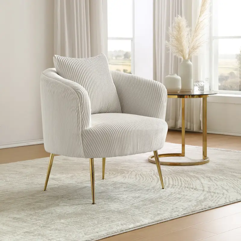 Art Leon Modern Velvet Accent Barrel Chair