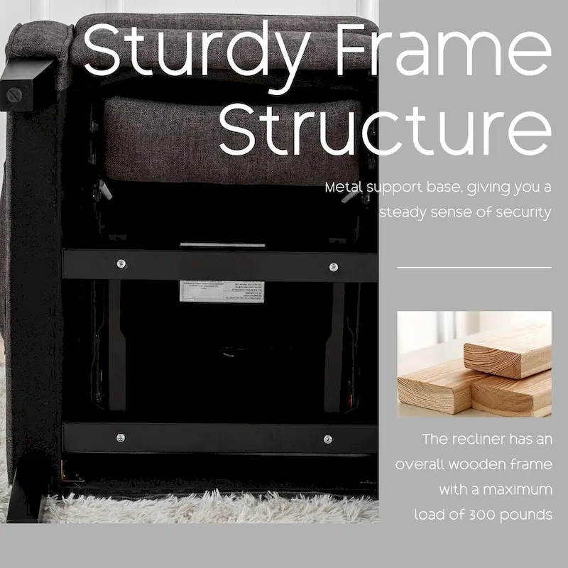 HOMYKA Manual Pushback Recliner Adjustable Accent Chair Wingback Armchair Set of 2