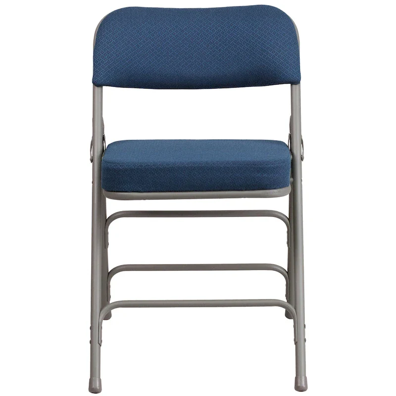 2 Pack Curved Triple Braced & Hinged Fabric Upholstered Metal Folding Chair