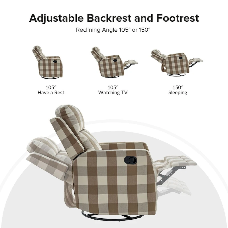 Diana Modern Polyester 360-degree Swivel Rocker Recliner Set of 2 by HULALA HOME