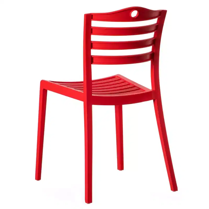Fabulaxe Modern Plastic Dining Chair with Ladderback Design