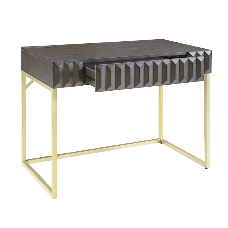 Bird Modern 42-inch Metal Computer Desk with USBs by Furniture of America
