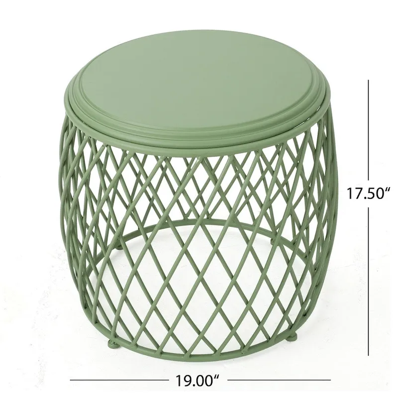 Round Lattice Side Table, 19-inch (48 cm) Diameter
