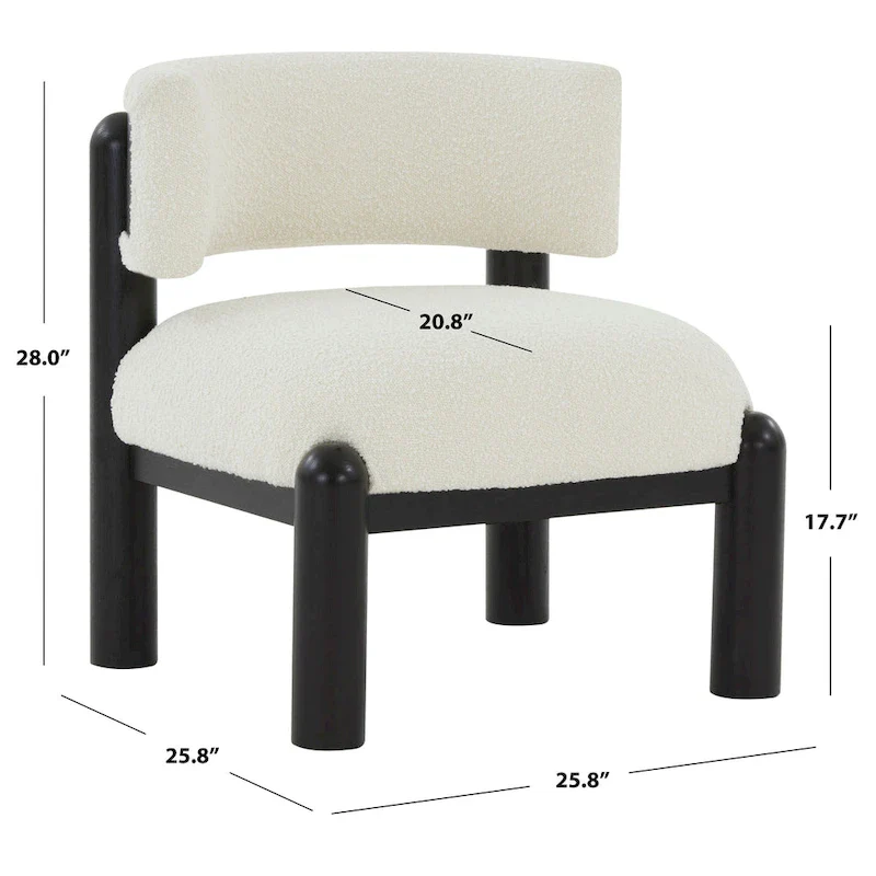 Faux Shearling Accent Chair - 26 In. W x 26 In. D x 28 In. H