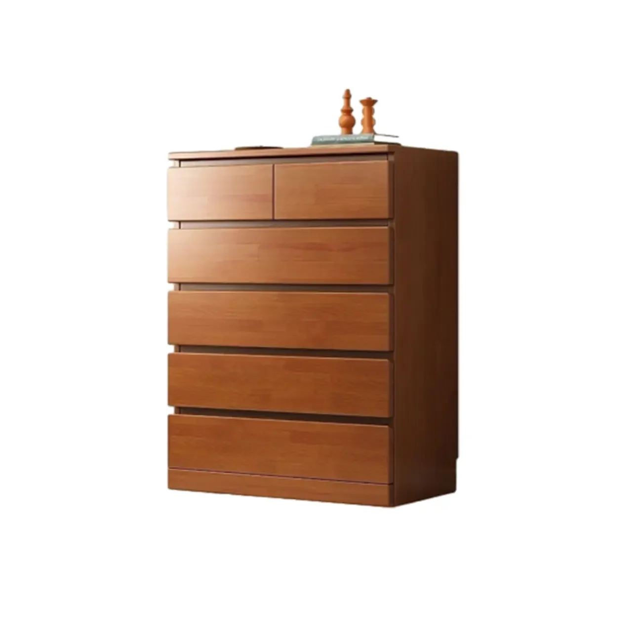 Modern Natural Wood Gloss Surface Dresser with 8-Drawers