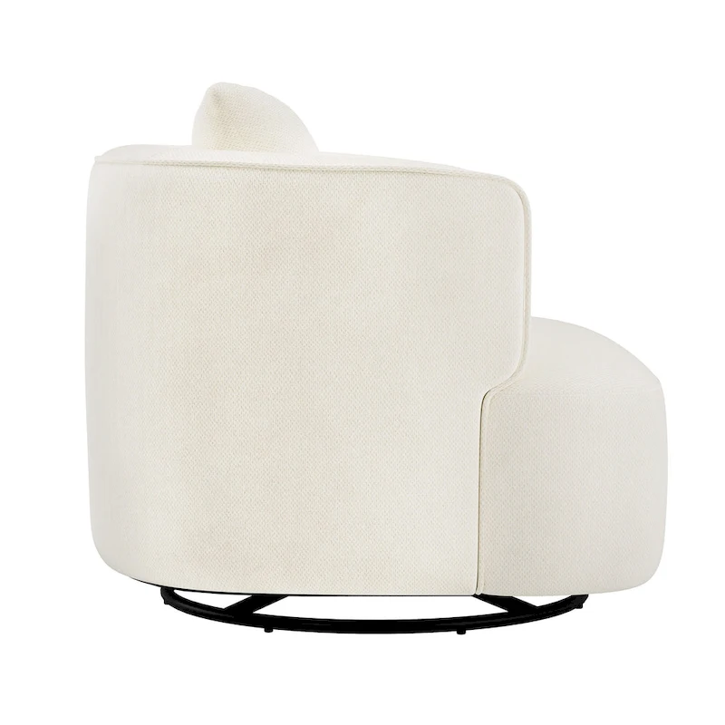LUE BONA Swivel Accent Armchair Fabric Blend, Modern Upholstered Barrel Chair Living Room Sofa Chair