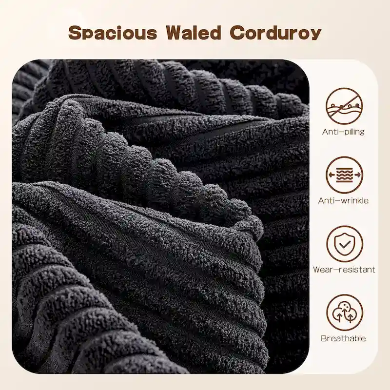 OVIOS Pit Stripes No Assembly Required Chaise Sofa