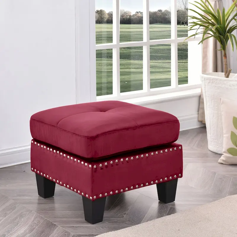 Copper Grove Meharrize Tufted Velvet Ottoman