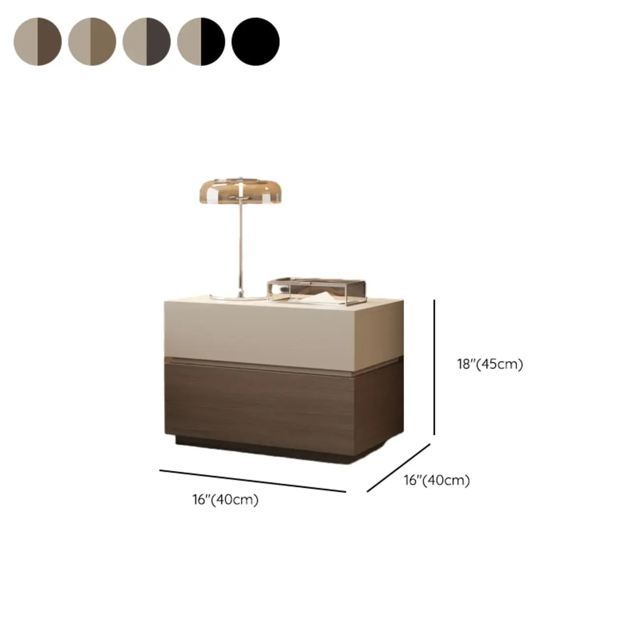 Elegant 2-tier Bedroom Wooden Nightstand With Drawers