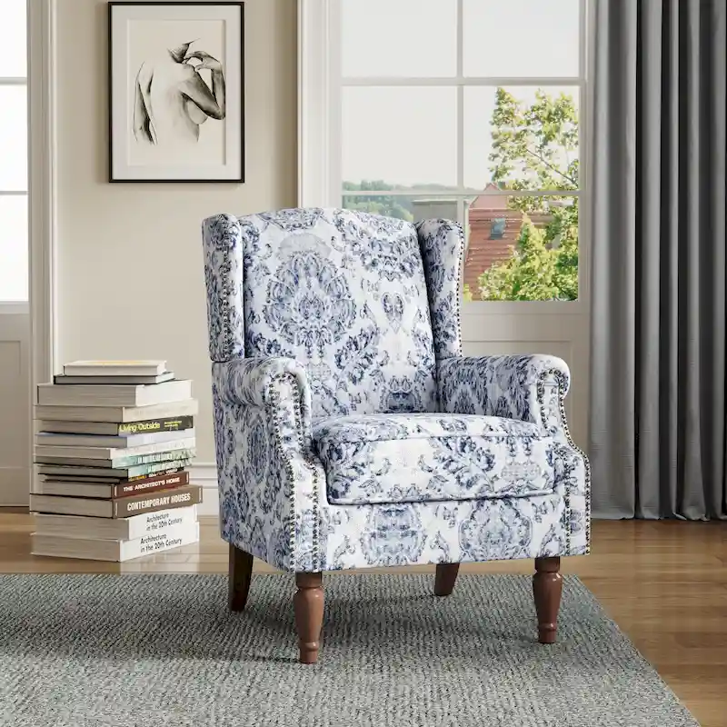 Upholstered Accent Chair Nailhead Trim Arm Chair