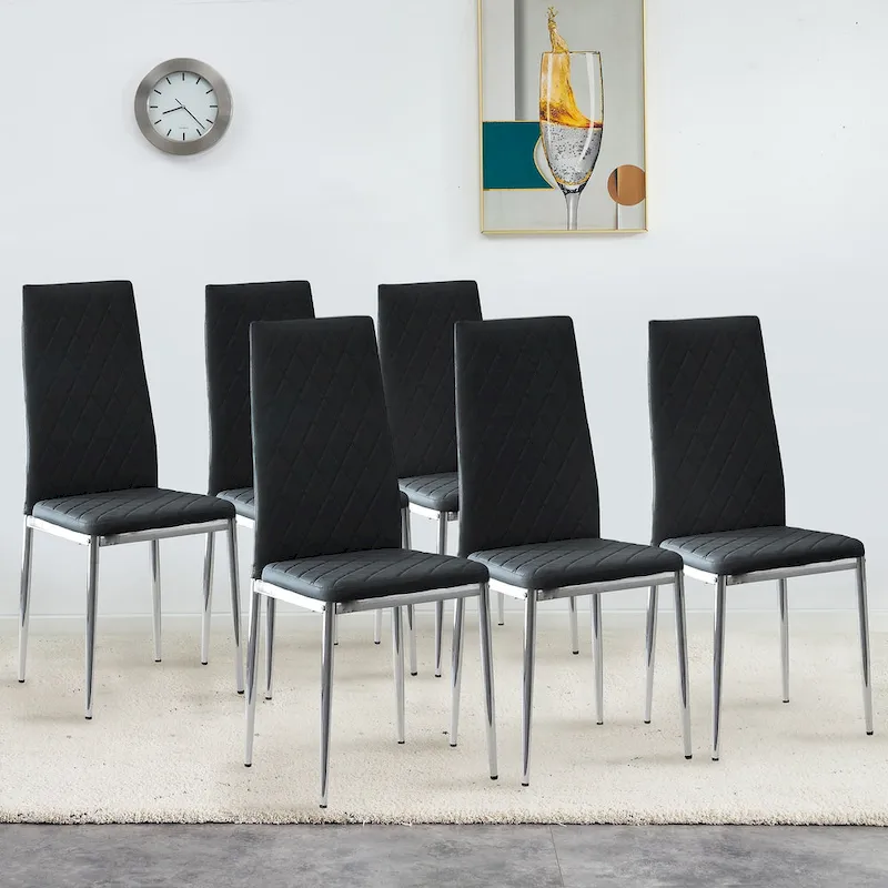 Dining chair, black chair and 6-piece set of