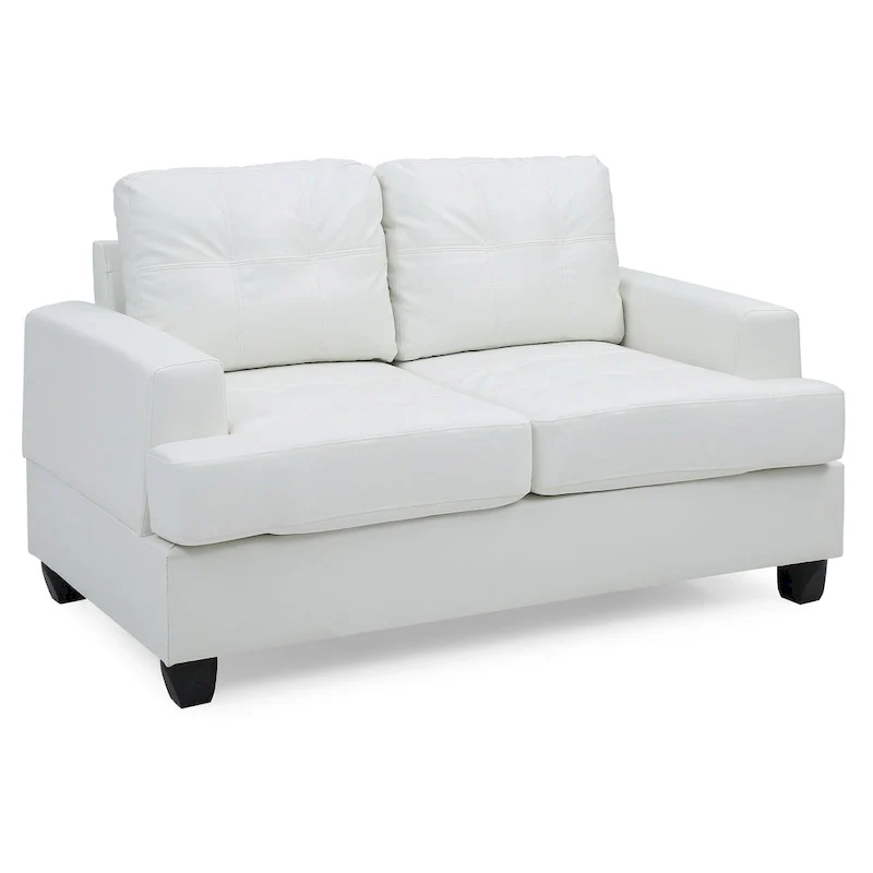 Sandridge 58 in. W Flared Arm Faux Leather Straight Sofa - 34L x 58W x 36H