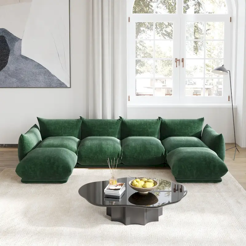 U-Shape Modular Sofa Chenille Sectional Couch