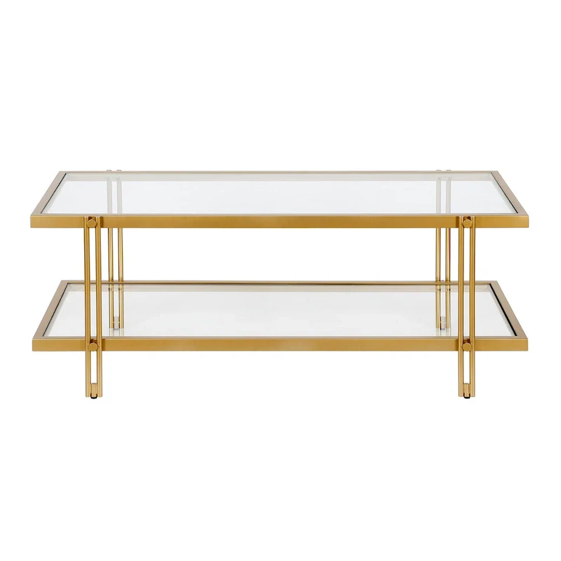 Inez Modern Steel and Glass Coffee Table