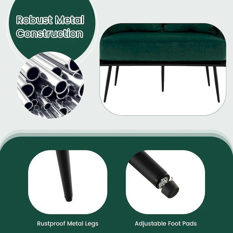 Costway Modern Loveseat Sofa Upholstered Dutch Velvet Couch with Woven - See Details