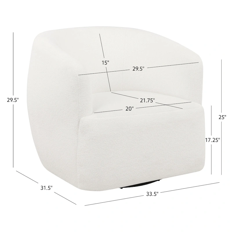 Sally White Sherpa 360-Degree Swivel Chair