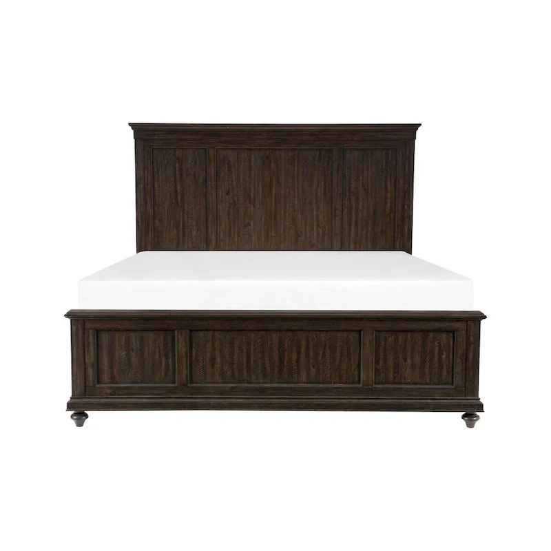 Driftwood Charcoal Finish Bedroom Set 3pc Bed and Two Nightstands