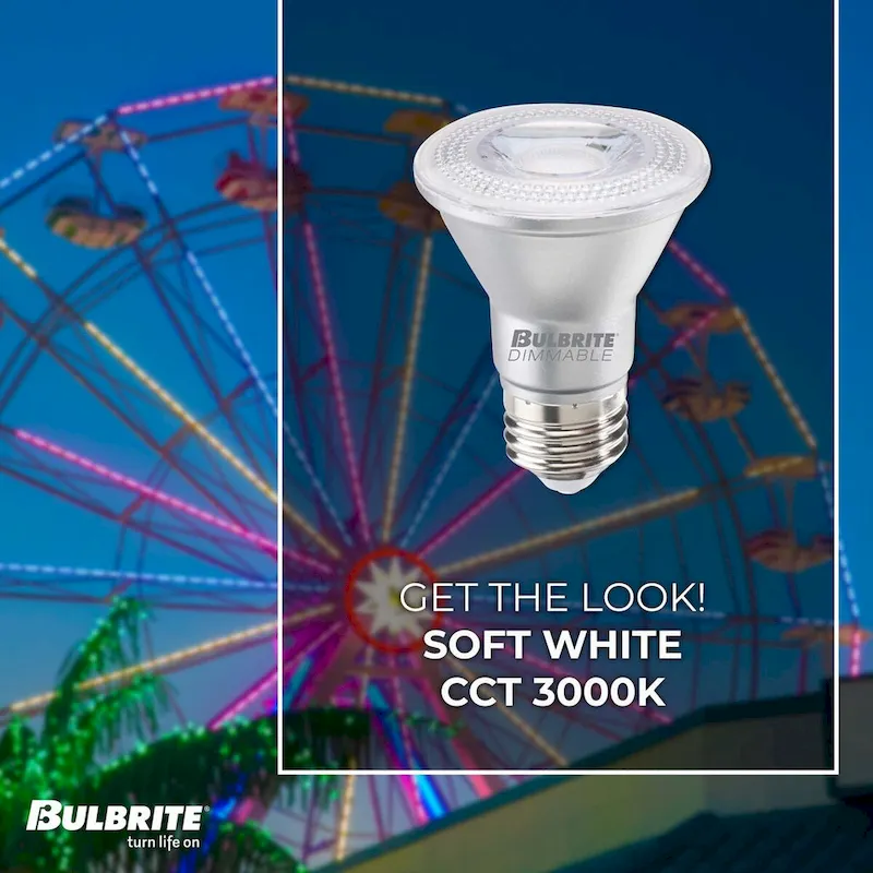 Bulbrite Pack of (6) 7 Watt Dimmable Flood PAR20 Medium (E26) LED Bulb