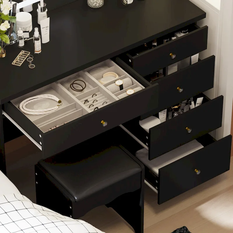 Makeup Vanity Set with 3 model Light & Stool