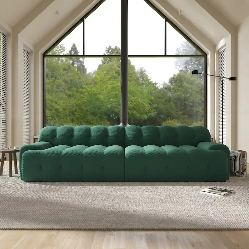 102.4 Cloud Sofa Couch3-seater Upholstered 3D Textile Material Sectional Sofa For Living Room, Apartment