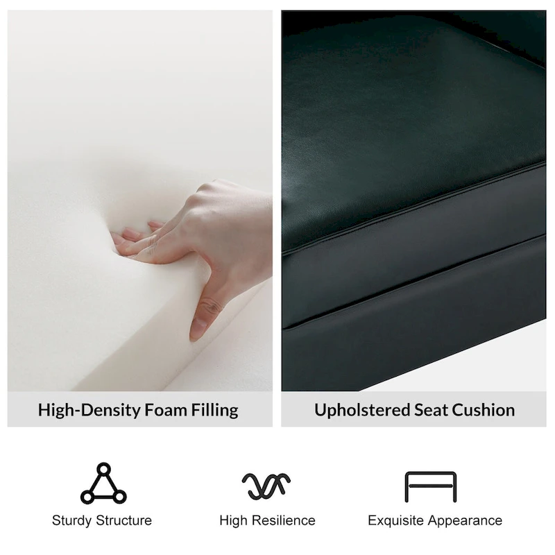 Angeles Mid-century Modern Ergonomic Vegan Leather Armchair with Wingback by HULALA HOME