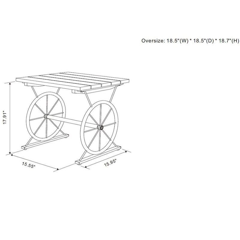 Dietrich Industrial 19-inch Metal Wheel Side Table by Carbon Loft