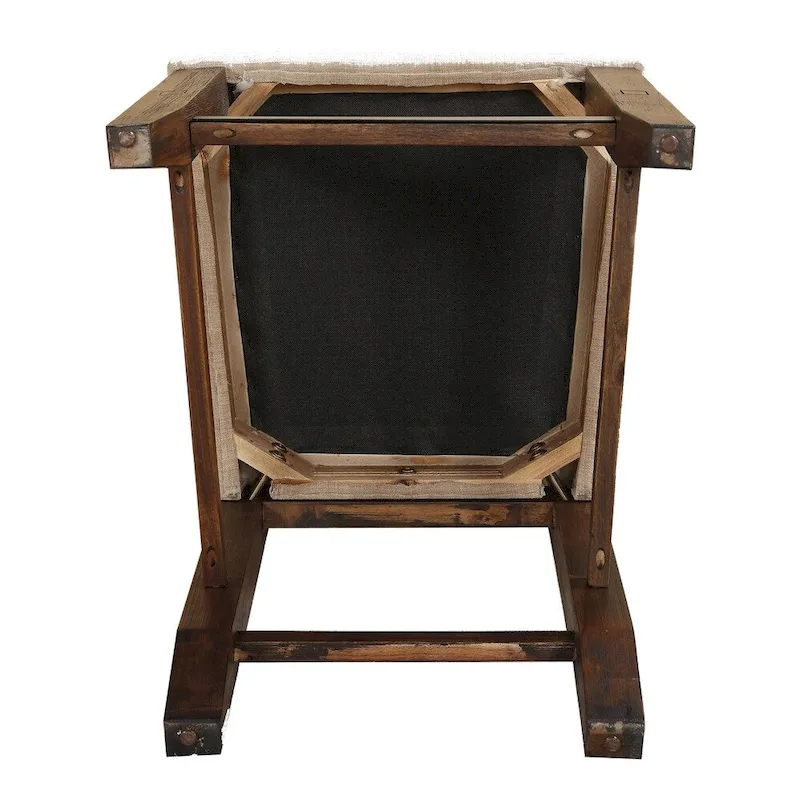 Wicker Woven Wooden Chair with high Back, Set of 2, Brown