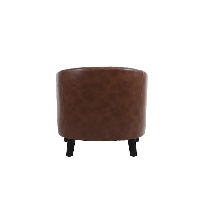 Barrel Accent Chair with Nailhead Trim and Solid Wood Legs